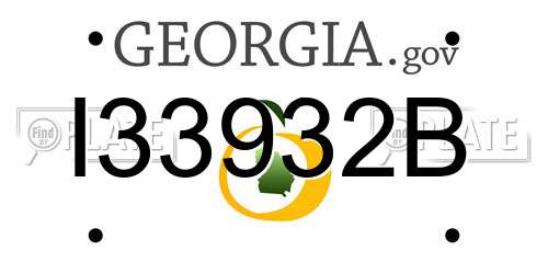 I33932B Georgia License Plate