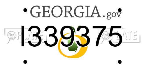 I339375 Georgia License Plate