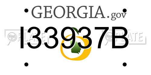 I33937B Georgia License Plate
