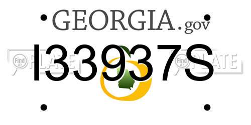 I33937S Georgia License Plate