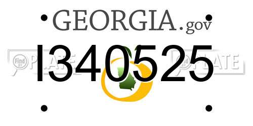 I340525 Georgia License Plate