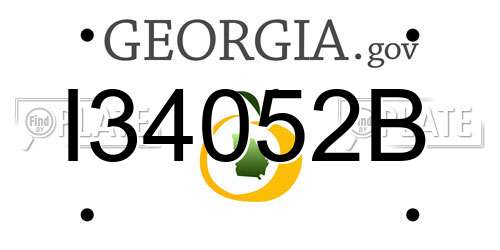 I34052B Georgia License Plate