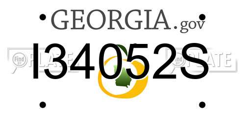I34052S Georgia License Plate