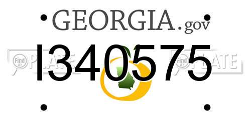 I340575 Georgia License Plate