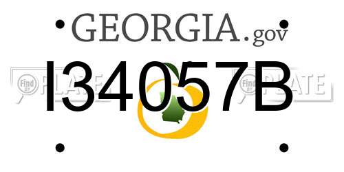 I34057B Georgia License Plate