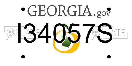 I34057S Georgia License Plate