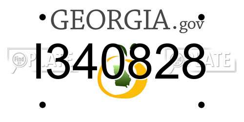 I340828 Georgia License Plate