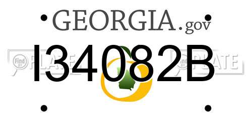 I34082B Georgia License Plate