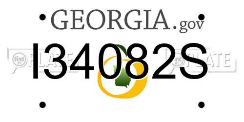 I34082S Georgia License Plate