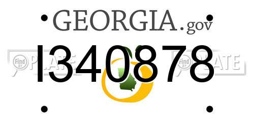 I340878 Georgia License Plate