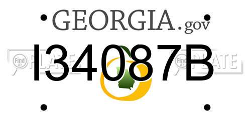 I34087B Georgia License Plate