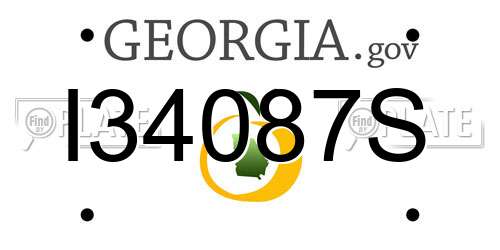 I34087S Georgia License Plate