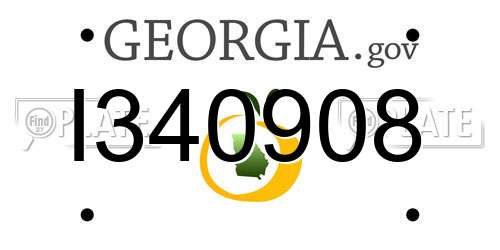 I340908 Georgia License Plate