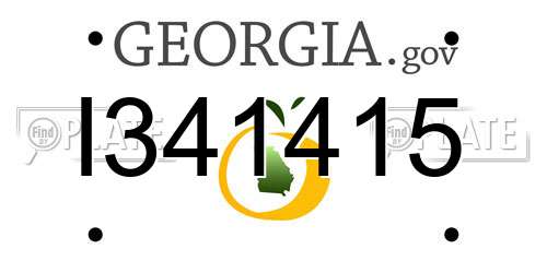 I341415 Georgia License Plate