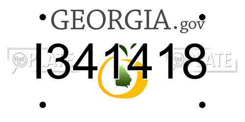 I341418 Georgia License Plate
