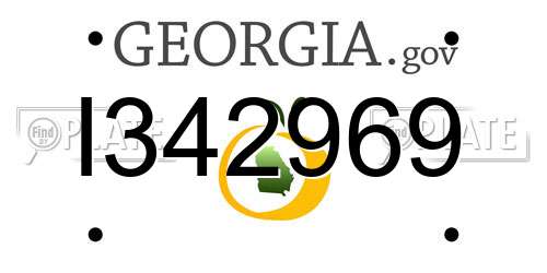 I342969 Georgia License Plate
