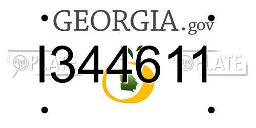 I344611 Georgia License Plate