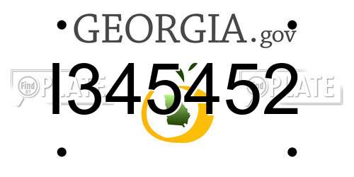 I345452 Georgia License Plate