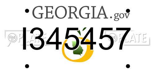 I345457 Georgia License Plate