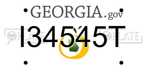 I34545T Georgia License Plate