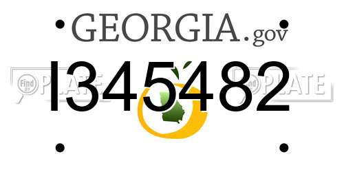 I345482 Georgia License Plate