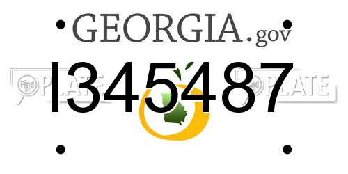 I345487 Georgia License Plate