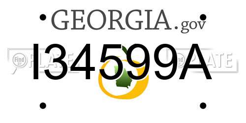 I34599A Georgia License Plate