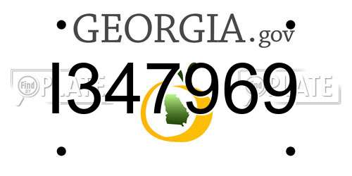 I347969 Georgia License Plate
