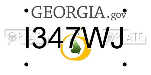 I347WJ Georgia License Plate