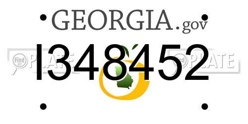 I348452 Georgia License Plate
