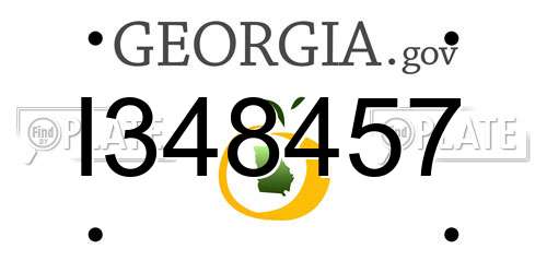 I348457 Georgia License Plate