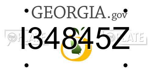 I34845Z Georgia License Plate