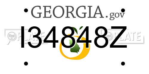 I34848Z Georgia License Plate