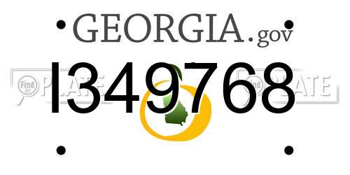 I349768 Georgia License Plate