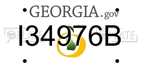 I34976B Georgia License Plate