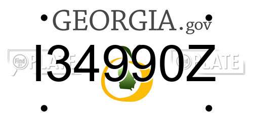 I34990Z Georgia License Plate