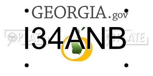I34ANB Georgia License Plate