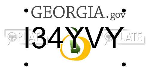 I34YVY Georgia License Plate