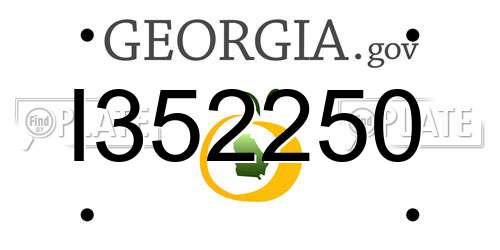 I352250 Georgia License Plate