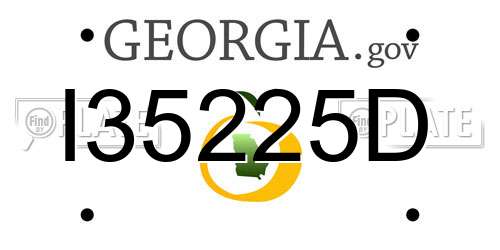 I35225D Georgia License Plate