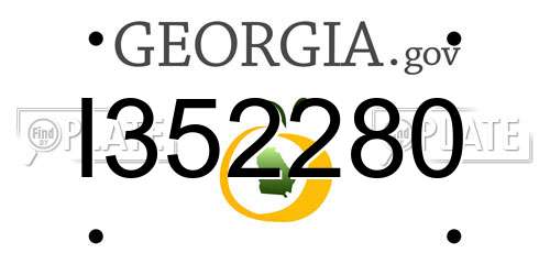 I352280 Georgia License Plate