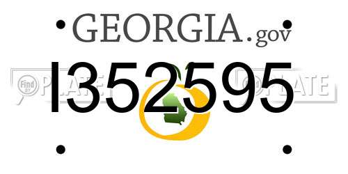 I352595 Georgia License Plate