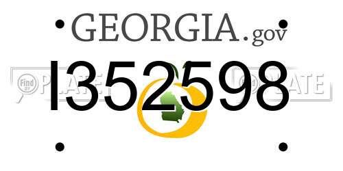 I352598 Georgia License Plate