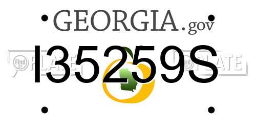 I35259S Georgia License Plate