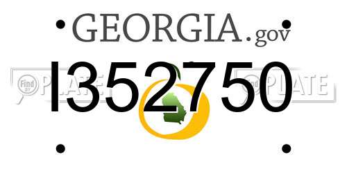I352750 Georgia License Plate