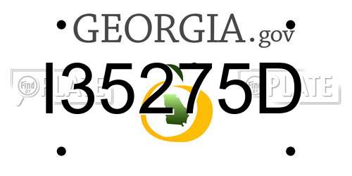 I35275D Georgia License Plate