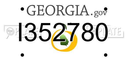 I352780 Georgia License Plate
