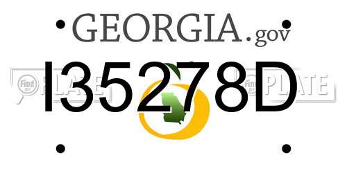 I35278D Georgia License Plate