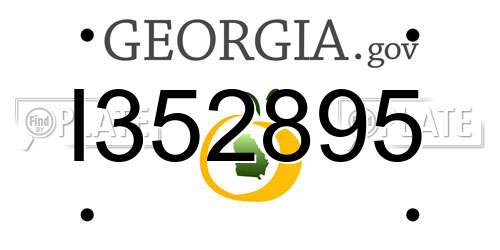 I352895 Georgia License Plate