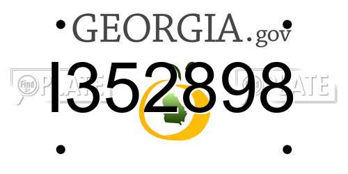 I352898 Georgia License Plate